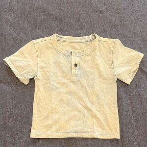 Little Bipsy light green acid wash Henley S/S Tee